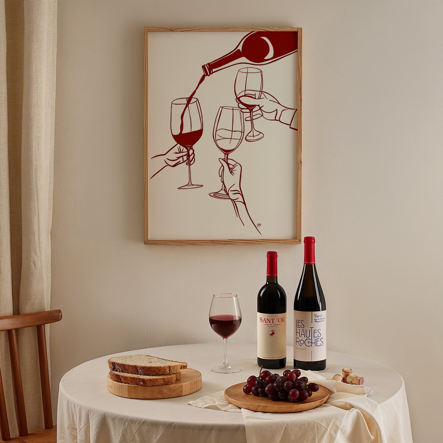 Red Wine Glasses Print