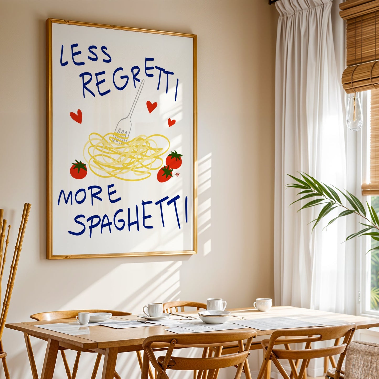 Less Regretti More Spaghetti Print