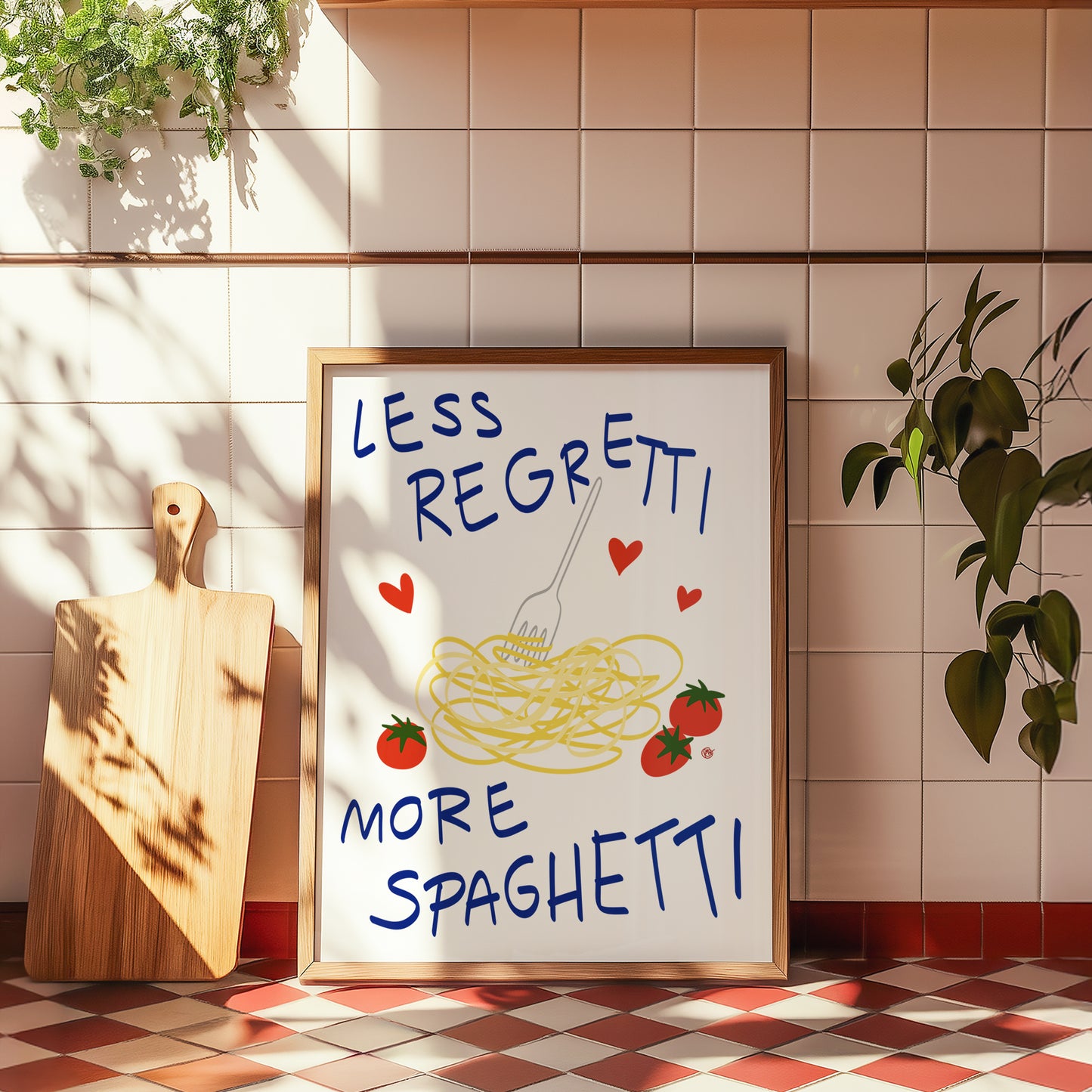 Less Regretti More Spaghetti Print