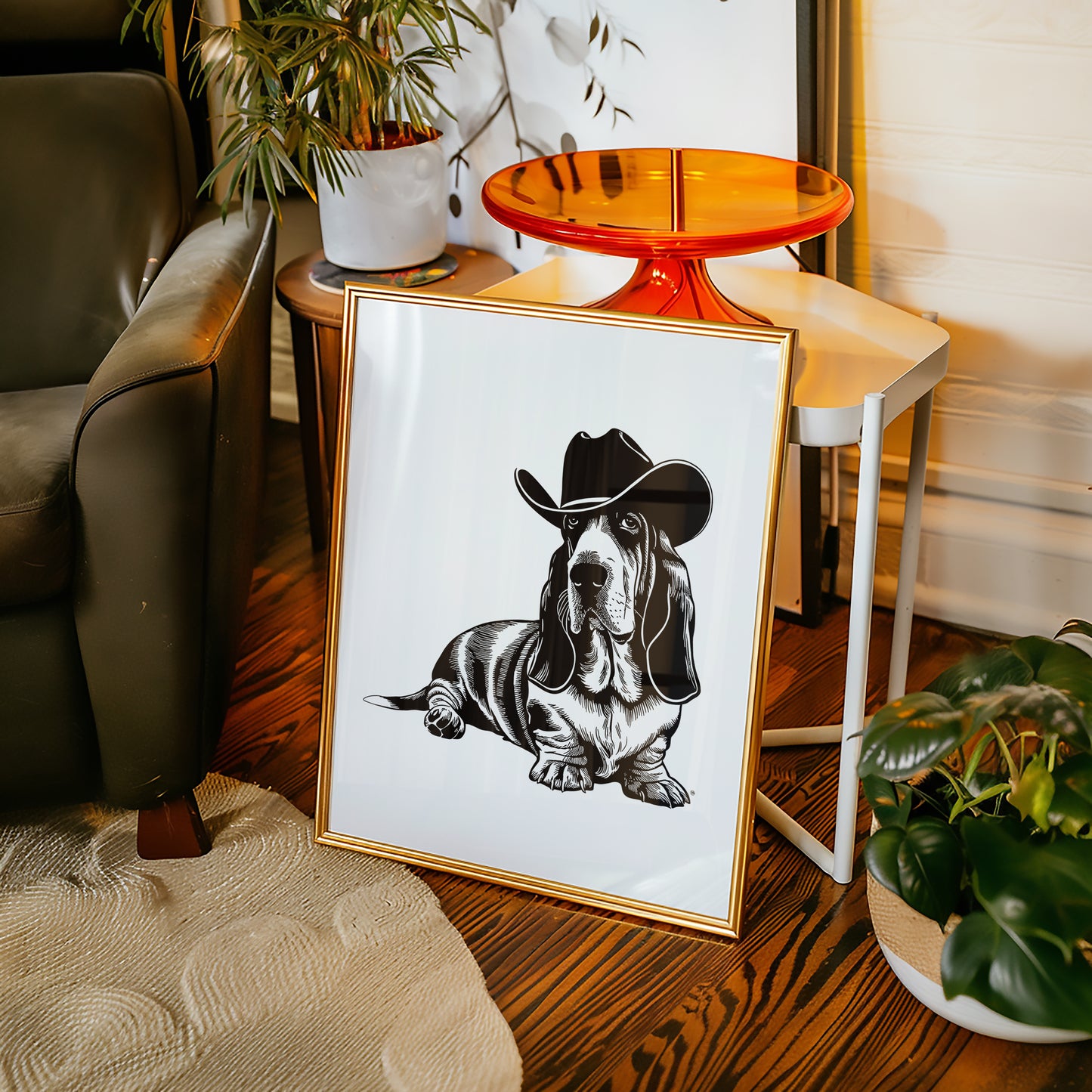 Western Bassett Hound Print