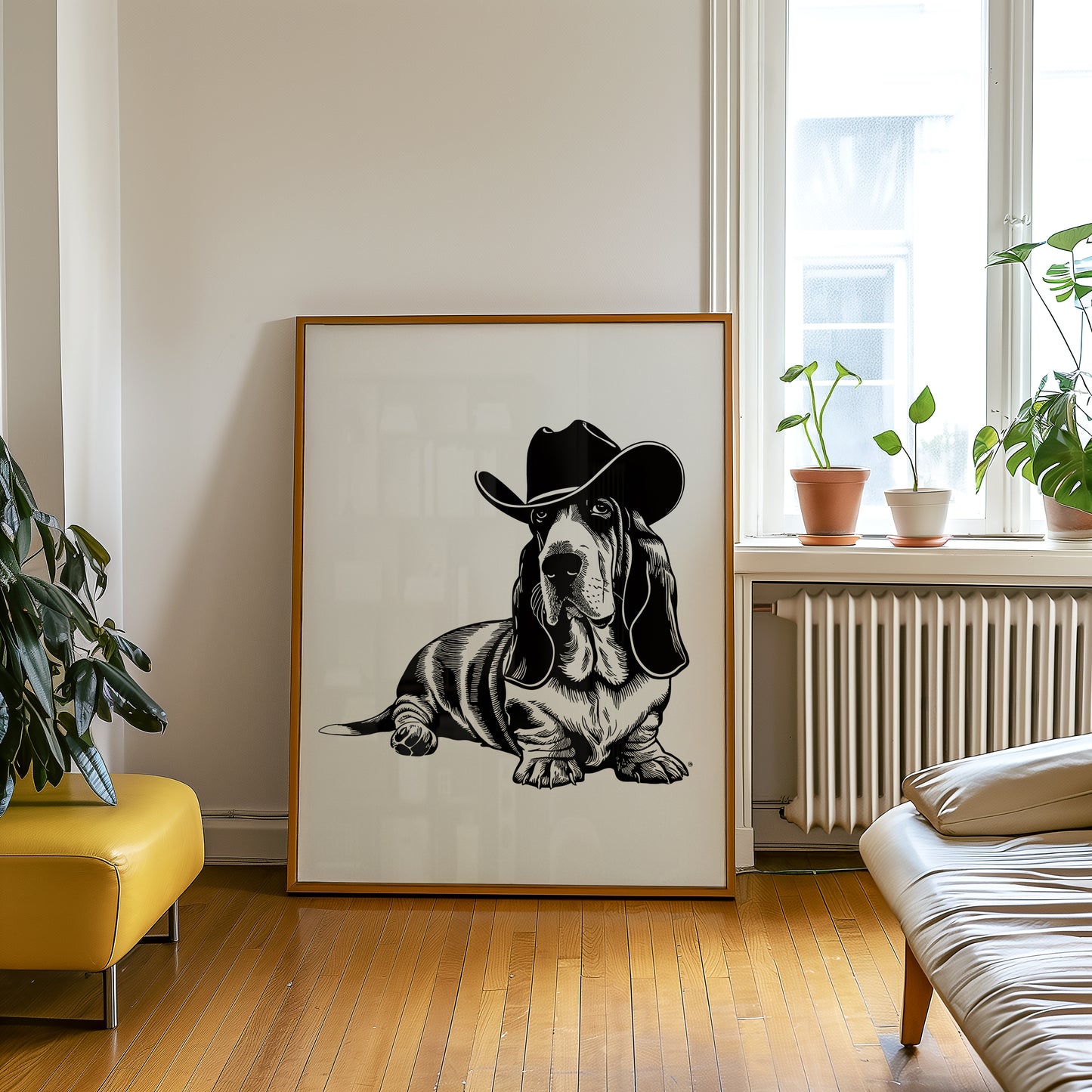 Western Bassett Hound Print