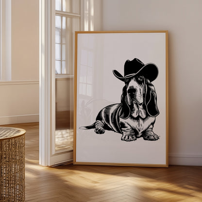 Western Bassett Hound Print