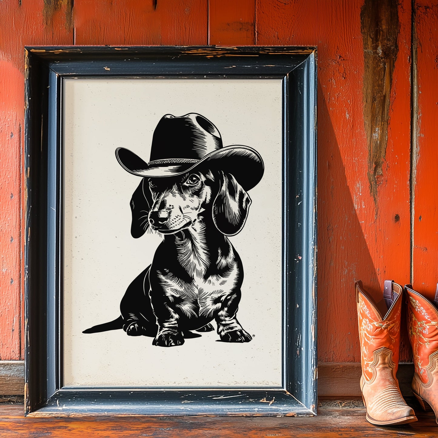 Western Dachshund Print