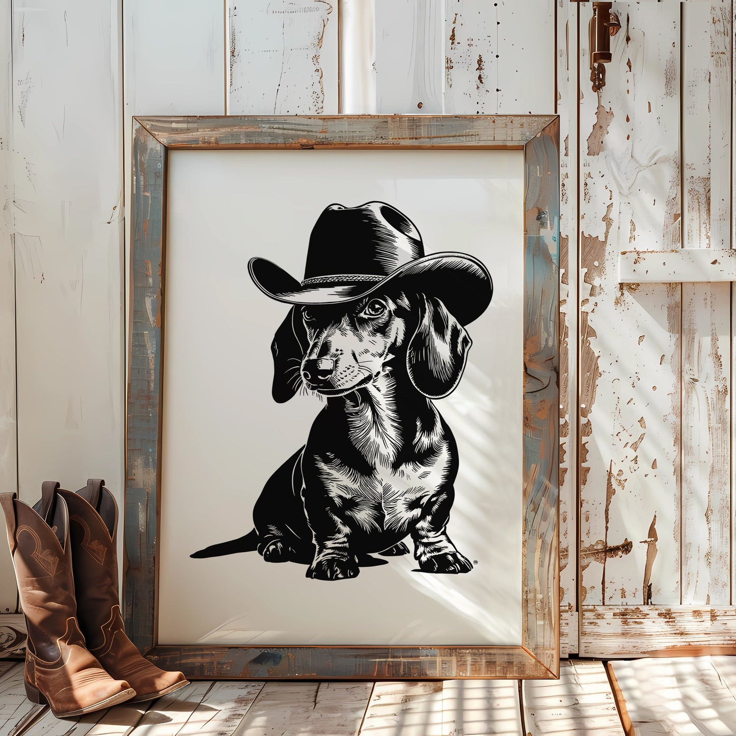 Western Dachshund Print