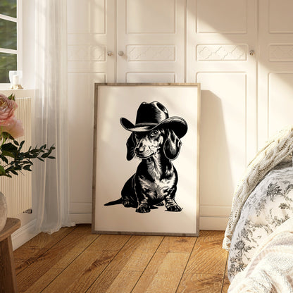 Western Dachshund Print