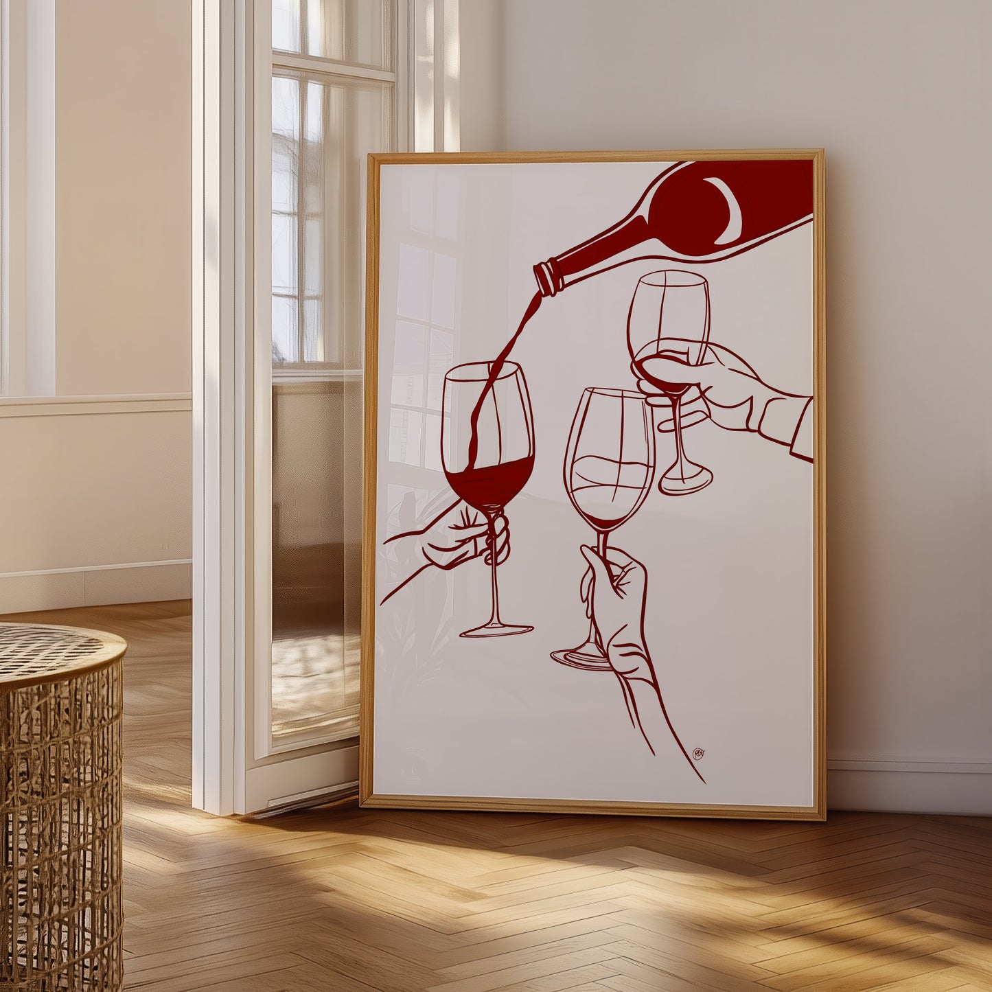 Red Wine Glasses Print